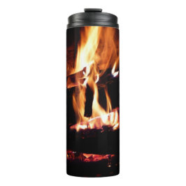 Garrafa Térmica Registros na fotografia de fogo quente da Lareira