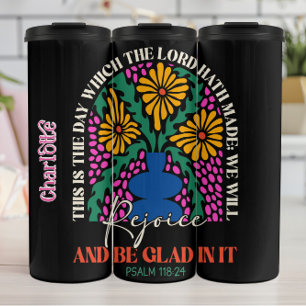 Garrafa Térmica Rejoice Floral de Vidro Retro Estreitado