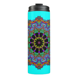 Garrafa Térmica Relógio Mandala Pintado à Mão 24