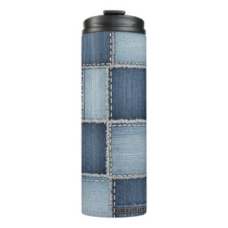 Garrafa Térmica Remendos de Denim