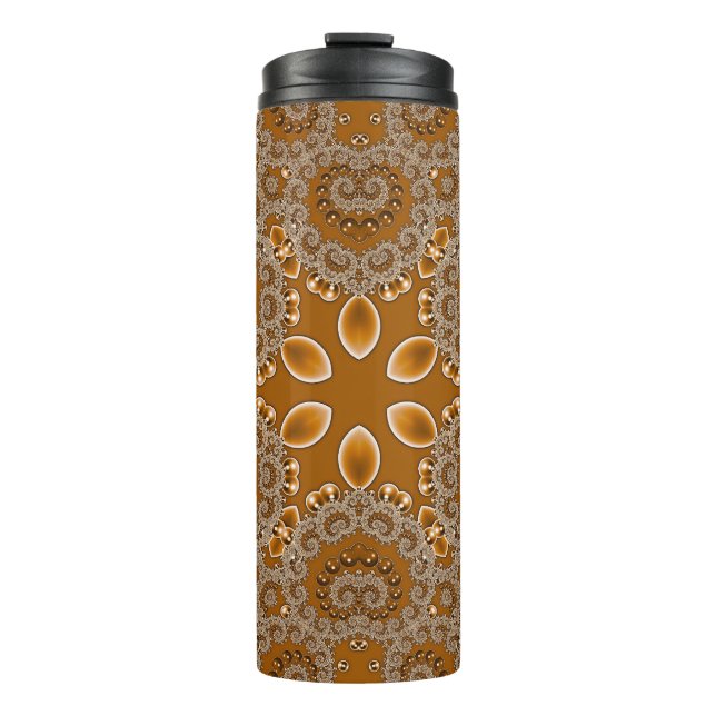 Garrafa Térmica Renda Fractal de Caramelo (Frente)