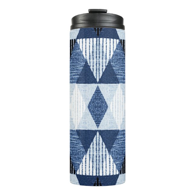 Garrafa Térmica Repetição Geométrica: Fundo Texturizado. (Frente)