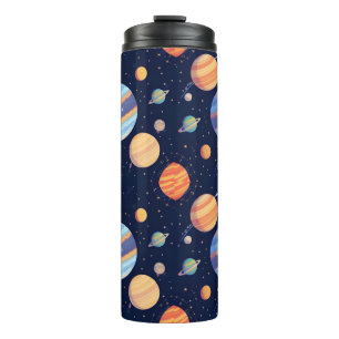 Garrafa Térmica Representação Artística Colorida de Planetas e Est
