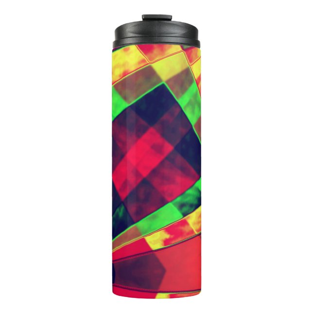 Garrafa Térmica Retângulos e quadrados coloridos inclinados (Frente)