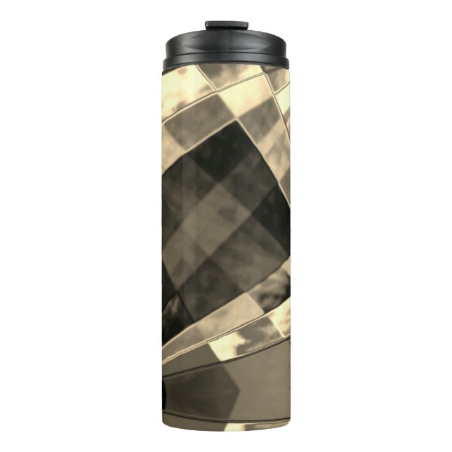 Garrafa Térmica Retângulos inclinados em tons de madeira ou bege? (Frente)