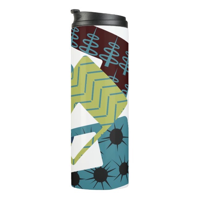 Garrafa Térmica Retângulos Modernos do Século Médio Arredondados (Rotação à direita)