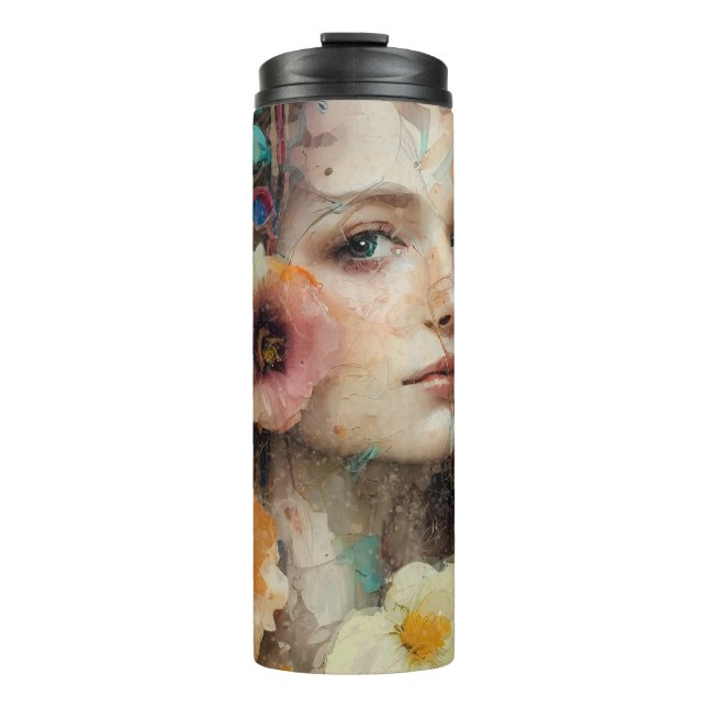 Garrafa Térmica Retrato da abstrato (Frente)