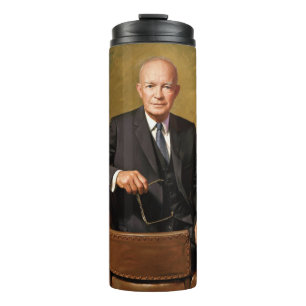 Garrafa Térmica Retrato do Presidente Dwight Eisenhower na Casa Br