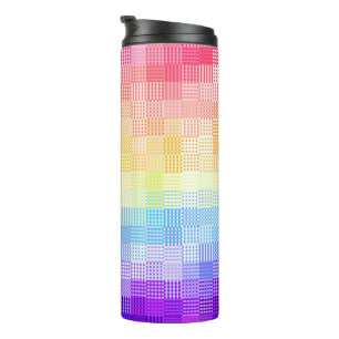 Garrafa Térmica Retro Boho Funky Excêntrico Xenogênero Xadrez Orgu