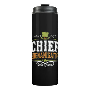 Garrafa Térmica Retro Chief Shenanigator Chapéu Sortudo do Leprech