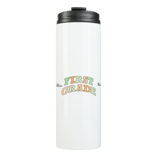 Garrafa Térmica Retro First Grade Back to School Typography (Frente)
