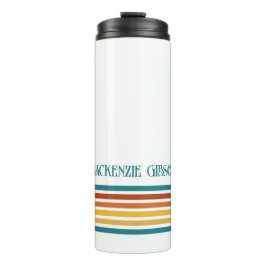 Garrafa Térmica Retro Monogrammed Minimalist Stripes