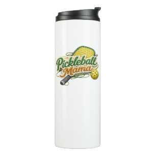 Garrafa Térmica Retro Pickleball Mamãe Dia das Mães