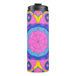 Garrafa Térmica Retro Psychedelic Geometric Mandala Pattern