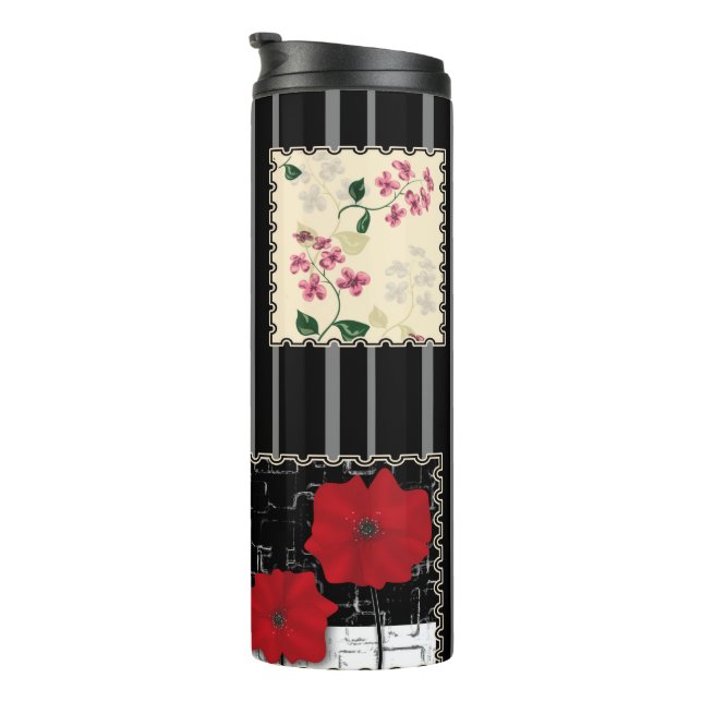 Garrafa Térmica Retro sem costura retro colagem de retalhos (Rotação à direita)