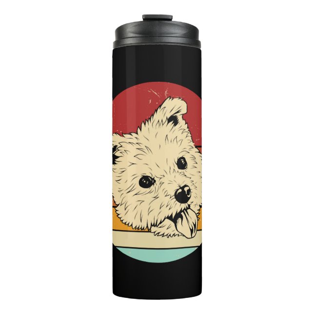 Garrafa Térmica Retro West Highland Terrier (Frente)
