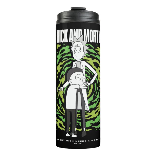 Garrafa Térmica RICK E MORTY™ | Rick Morty Hugging (Frente)