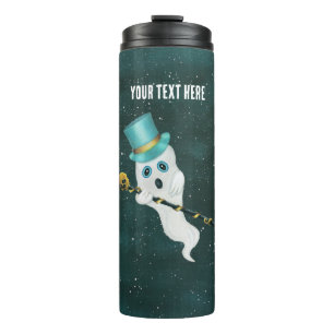 Garrafa Térmica Rico Flutuante Ghost Top Hat Skull no Céu