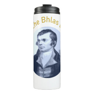 Garrafa Térmica Robbie Burns - Oidhche Bhlas Burns Texto Amarelo
