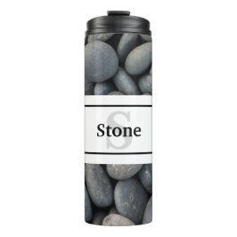 Garrafa Térmica Rochas fluviais com nome e monograma