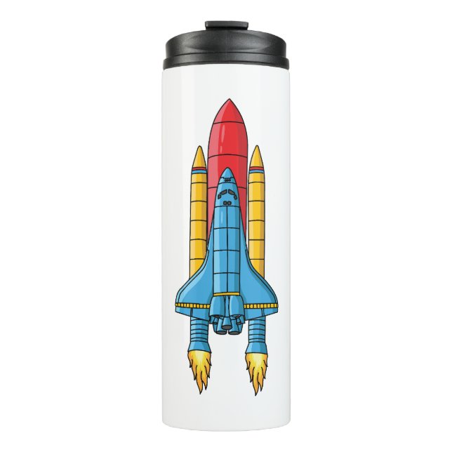 Garrafa Térmica Rocket ship cartoon illustration (Frente)