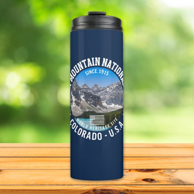 Garrafa Térmica Rocky Mountain Park Landscape Photography (Criador carregado)