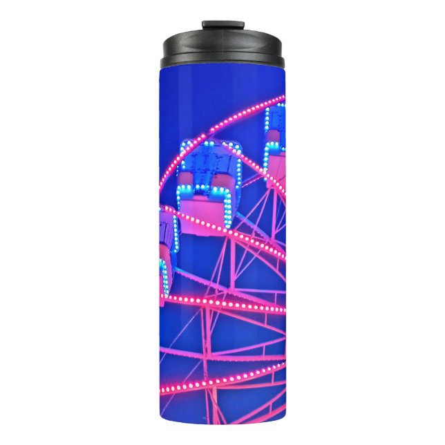 Garrafa Térmica Roda-férris vermelha e azul (Frente)