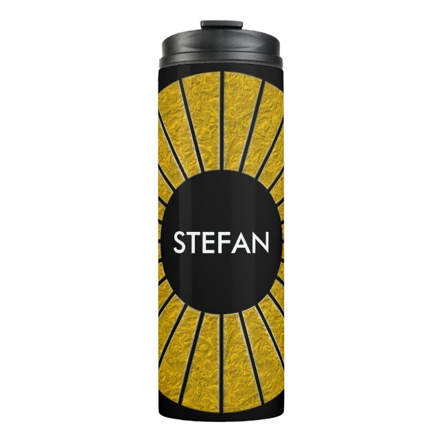 Garrafa Térmica Rodar Rays Frame Gold + seu backgr. & ideias (Frente)