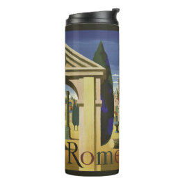 Garrafa Térmica Roma Itália viagens vintage Tumbler