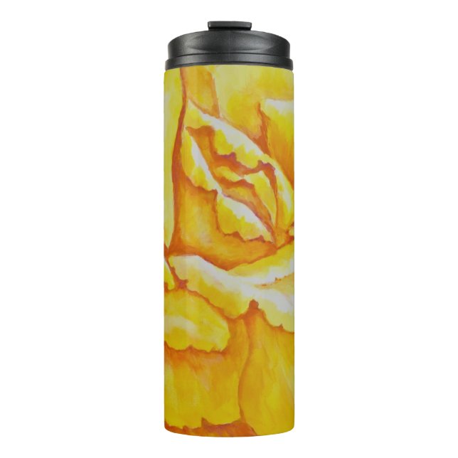 Garrafa Térmica Rosa amarelo (Frente)