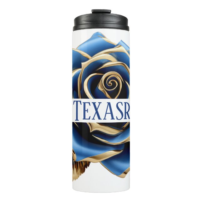 Garrafa Térmica rosa azul e dourada (Frente)