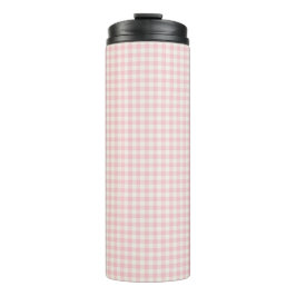 Garrafa Térmica Rosa claro Gingham Patterno Térmico Tumbler