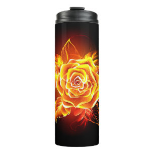 Garrafa Térmica Rosa de Fogo em Flor