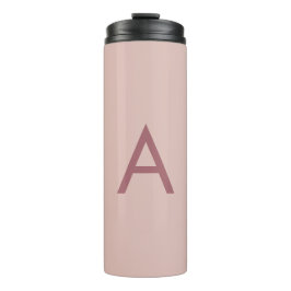 Garrafa Térmica Rosa Dourado Poeira Moderna Monograma Letra Inicia