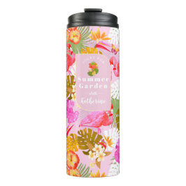 Garrafa Térmica Rosa Flamingo Garden
