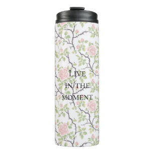 Garrafa Térmica Rosa Floral Rosa Rubor