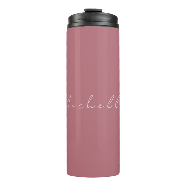 Garrafa Térmica Rosa Mínimo Moderno e Moderno da Tendência Dourado (Frente)