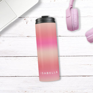 Garrafa Térmica Rosa Moderno Degradê Ombre Personalizado