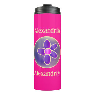 Garrafa Térmica Rosa Quente Floral Personalizado