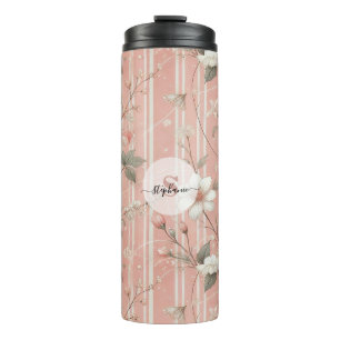 Garrafa Térmica Rosa Rosa Rosa Rosa Vintage em Fundo Rosa Rosa Est