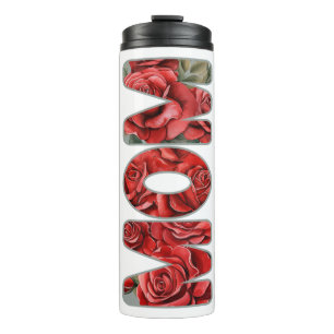Garrafa Térmica Rosa vermelha Mãe