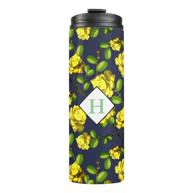 Garrafa Térmica Rosas e Marinhos Primavera Amarelos com (Frente)