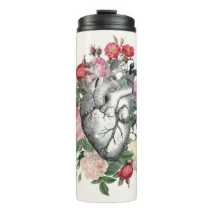 Garrafa Térmica Rosas para seu tumbler do thermal do coração
