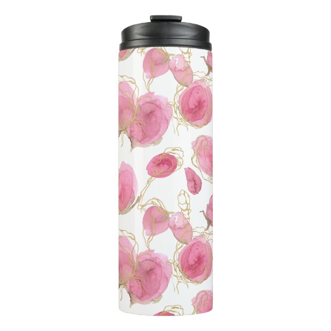Garrafa Térmica Rosas rosa (Frente)
