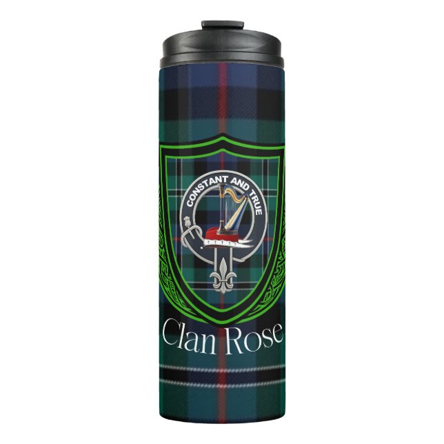 Garrafa Térmica Rose Scottish Clan Tartan & Crest (Frente)