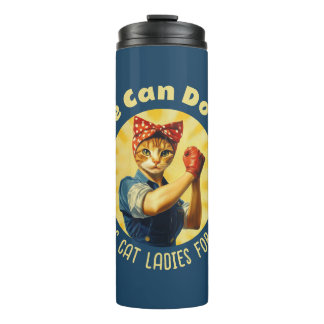 Garrafa Térmica Rosie The Riveter Cat Ladras Para Kamala Harris