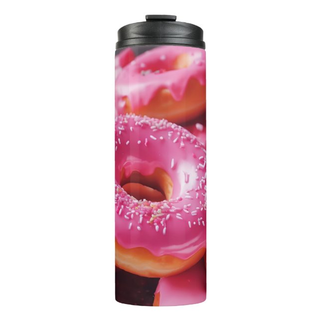 Garrafa Térmica Rosquinhas de morango rosa (Frente)