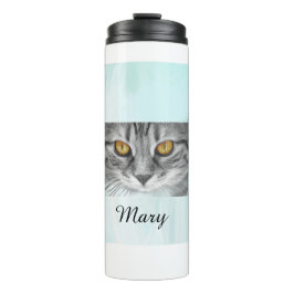 Garrafa Térmica rosto de gato debaixo do oceano azul