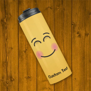 Garrafa Térmica Rosto sorridente com olhos sorridentes Tumbler tér