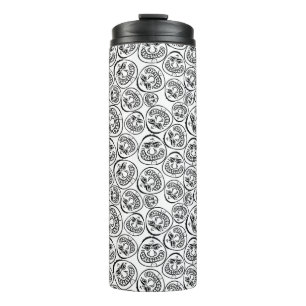 Garrafa Térmica Rostos Caprichosos: Desenho Animado Preto e Branco
